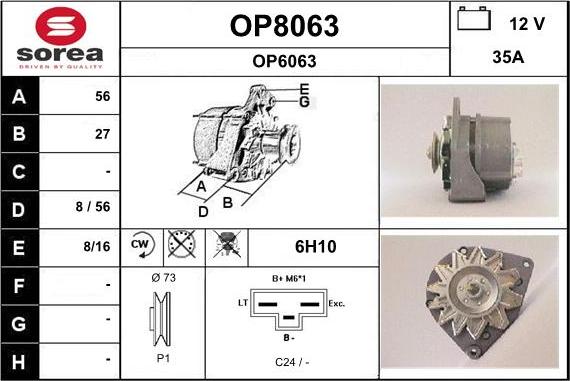 SNRA OP8063 - Генератор autospares.lv