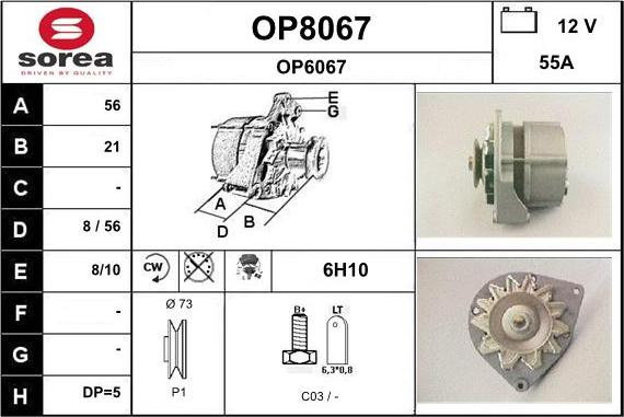SNRA OP8067 - Генератор autospares.lv