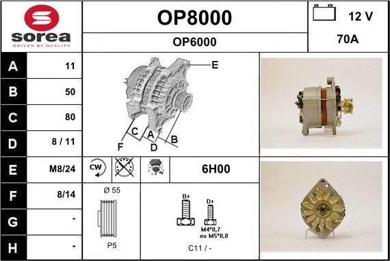 SNRA OP8000 - Генератор autospares.lv