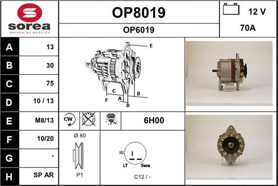 SNRA OP8019 - Генератор autospares.lv