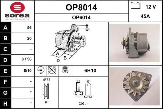 SNRA OP8014 - Генератор autospares.lv