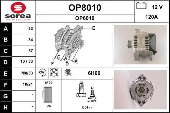 SNRA OP8010 - Генератор autospares.lv