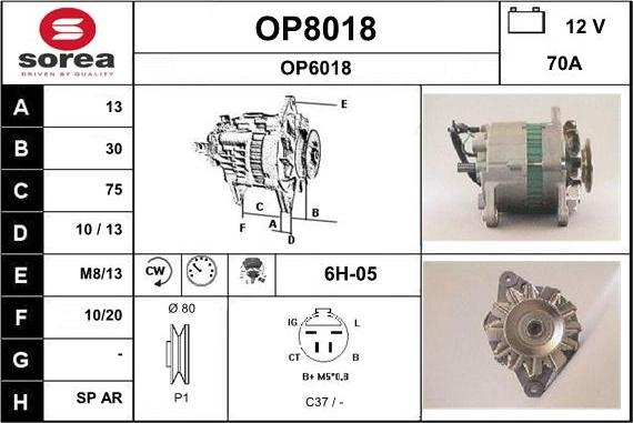 SNRA OP8018 - Генератор autospares.lv