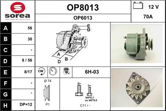 SNRA OP8013 - Генератор autospares.lv