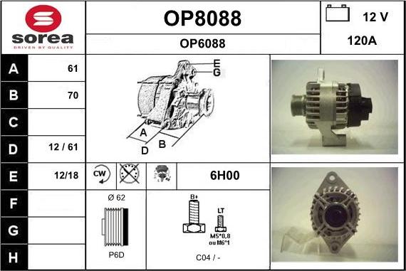 SNRA OP8088 - Генератор autospares.lv