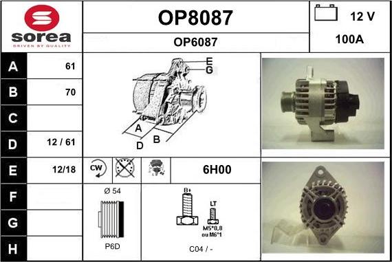SNRA OP8087 - Генератор autospares.lv