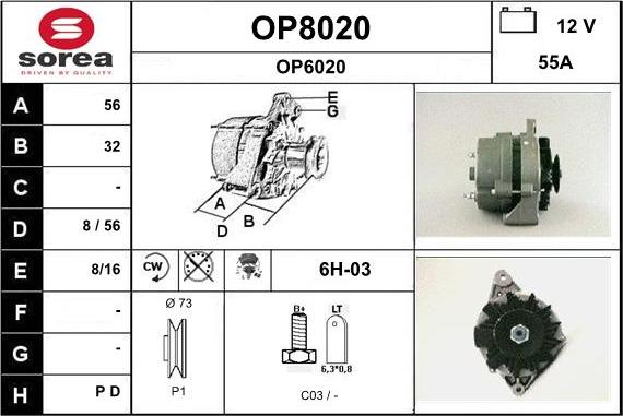 SNRA OP8020 - Генератор autospares.lv