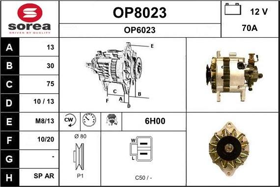 SNRA OP8023 - Генератор autospares.lv