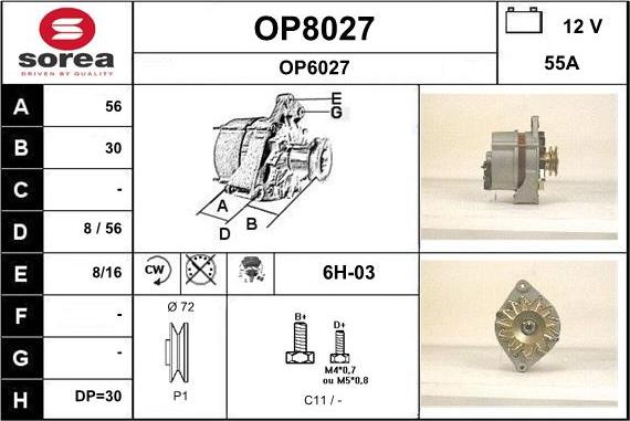 SNRA OP8027 - Генератор autospares.lv