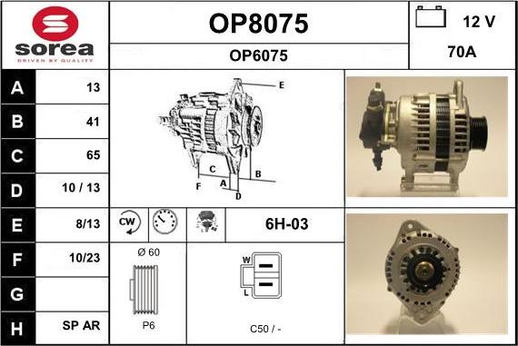 SNRA OP8075 - Генератор autospares.lv