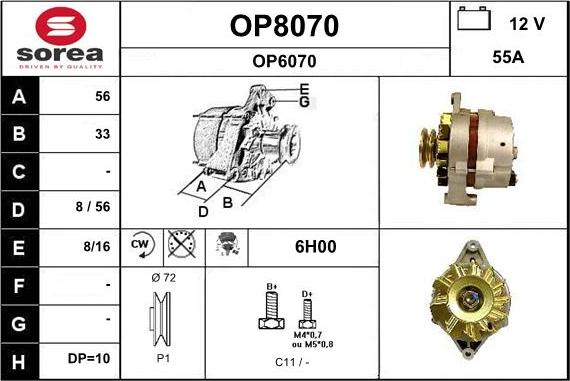 SNRA OP8070 - Генератор autospares.lv