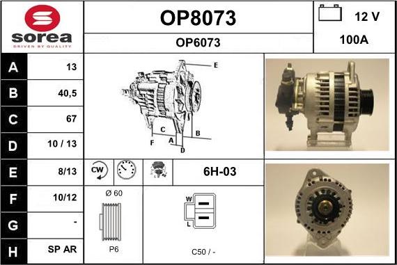 SNRA OP8073 - Генератор autospares.lv