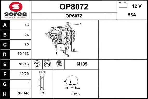 SNRA OP8072 - Генератор autospares.lv