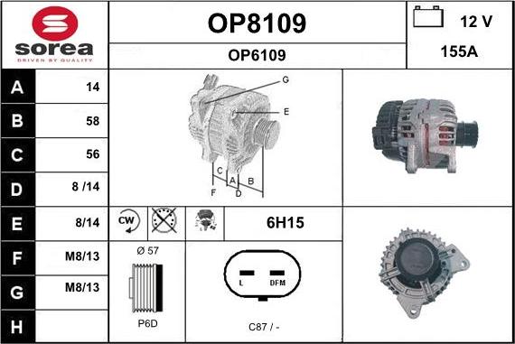 SNRA OP8109 - Генератор autospares.lv