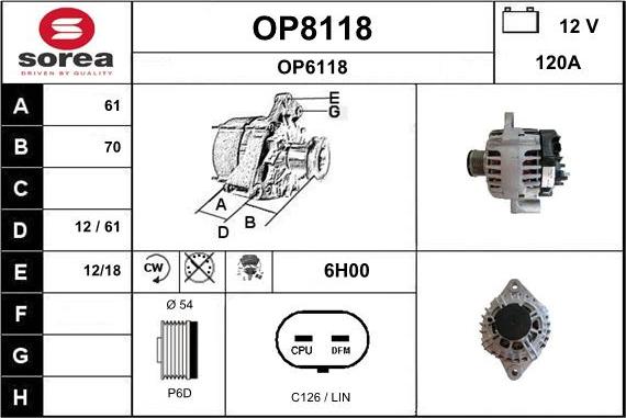 SNRA OP8118 - Генератор autospares.lv