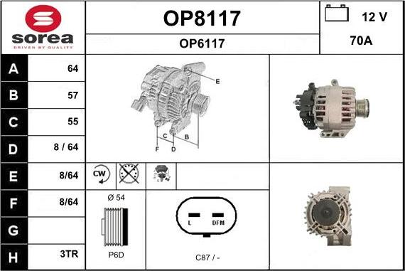 SNRA OP8117 - Генератор autospares.lv