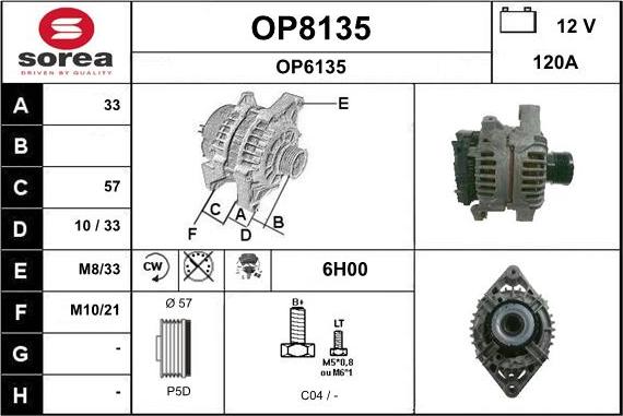 SNRA OP8135 - Генератор autospares.lv