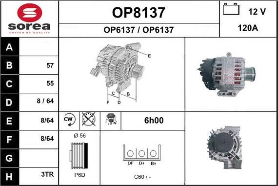 SNRA OP8137 - Генератор autospares.lv