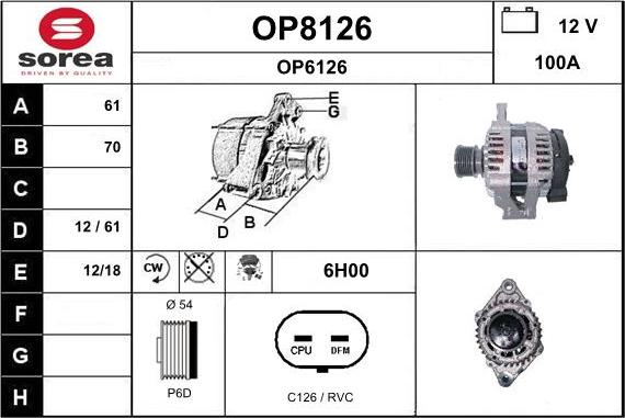 SNRA OP8126 - Генератор autospares.lv