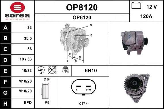 SNRA OP8120 - Генератор autospares.lv
