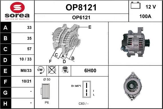 SNRA OP8121 - Генератор autospares.lv