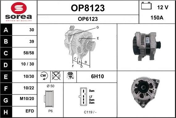 SNRA OP8123 - Генератор autospares.lv