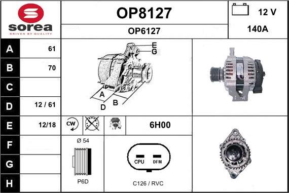 SNRA OP8127 - Генератор autospares.lv