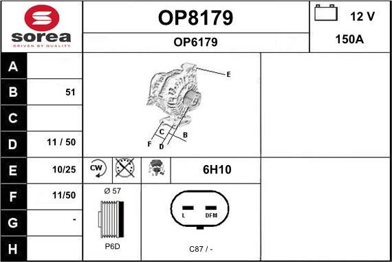 SNRA OP8179 - Генератор autospares.lv