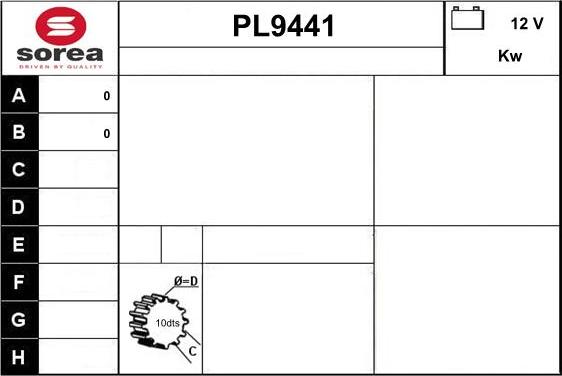 SNRA PL9441 - Стартер autospares.lv