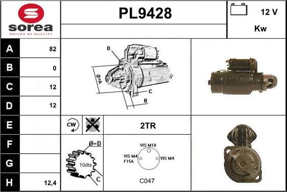 SNRA PL9428 - Стартер autospares.lv