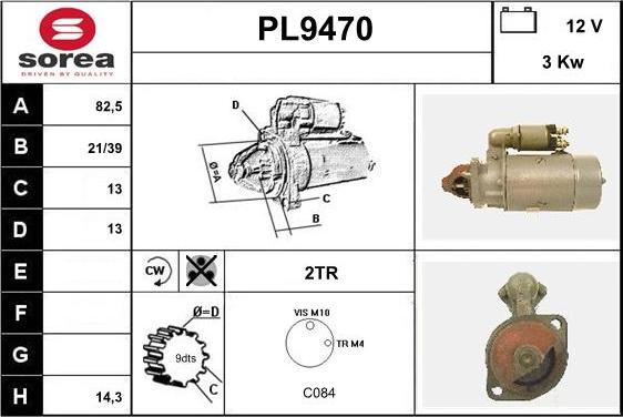 SNRA PL9470 - Стартер autospares.lv