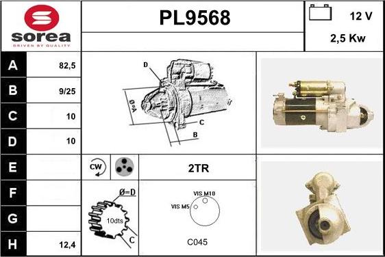 SNRA PL9568 - Стартер autospares.lv