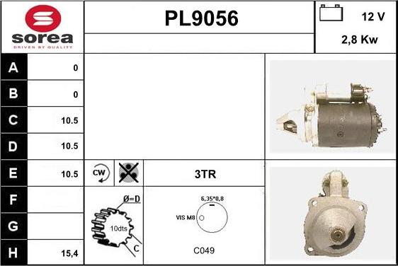 SNRA PL9056 - Стартер autospares.lv