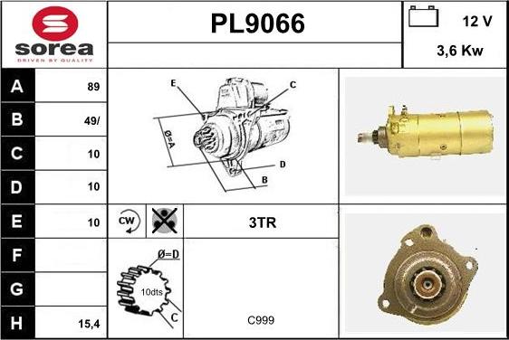 SNRA PL9066 - Стартер autospares.lv