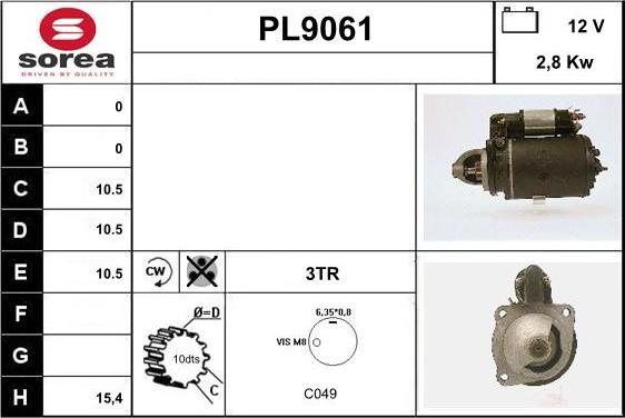 SNRA PL9061 - Стартер autospares.lv