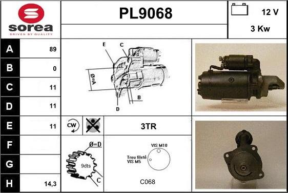 SNRA PL9068 - Стартер autospares.lv