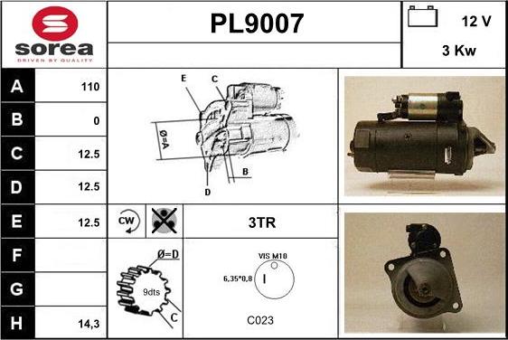 SNRA PL9007 - Стартер autospares.lv