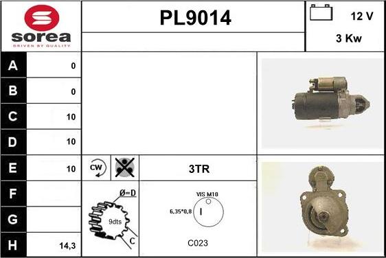 SNRA PL9014 - Стартер autospares.lv