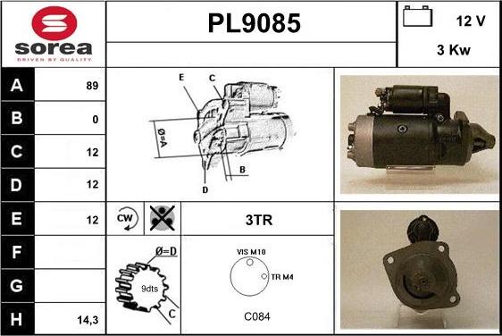 SNRA PL9085 - Стартер autospares.lv