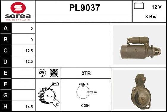 SNRA PL9037 - Стартер autospares.lv