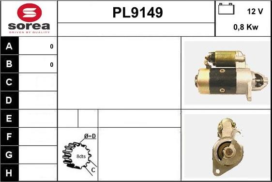 SNRA PL9149 - Стартер autospares.lv