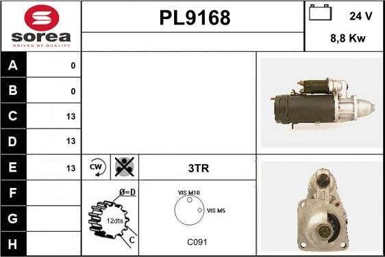 SNRA PL9168 - Стартер autospares.lv