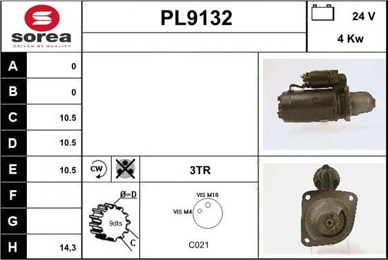 SNRA PL9132 - Стартер autospares.lv