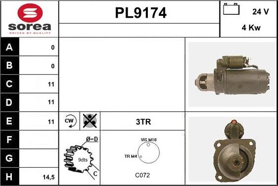 SNRA PL9174 - Стартер autospares.lv