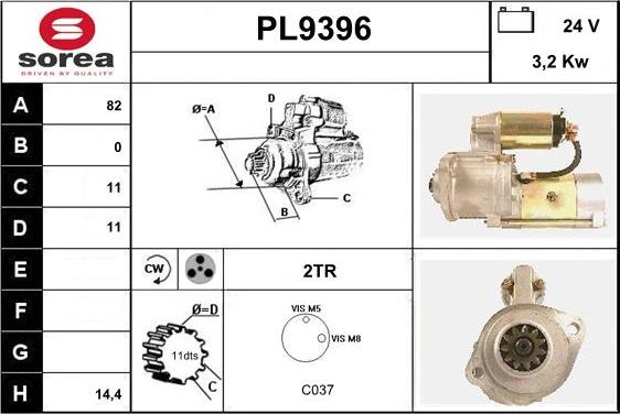 SNRA PL9396 - Стартер autospares.lv