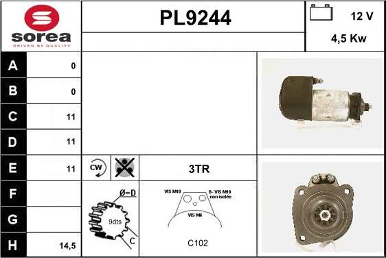 SNRA PL9244 - Стартер autospares.lv