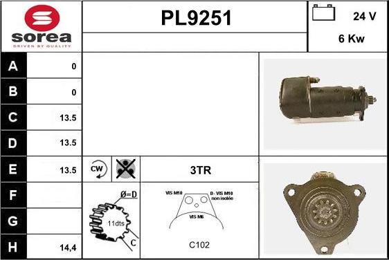 SNRA PL9251 - Стартер autospares.lv