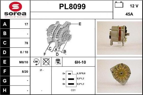 SNRA PL8099 - Генератор autospares.lv