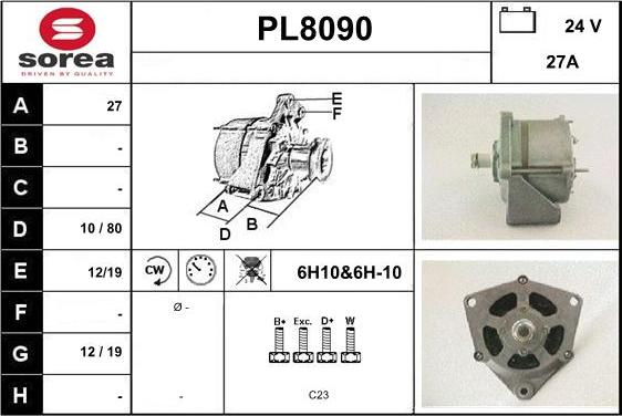 SNRA PL8090 - Генератор autospares.lv