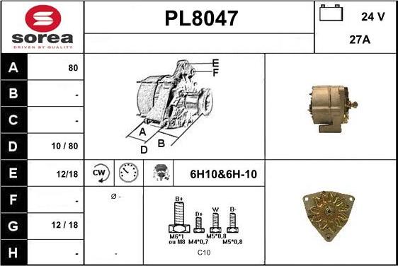 SNRA PL8047 - Генератор autospares.lv